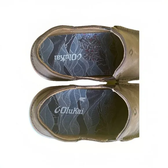 OluKai Kaila Slip On Distressed Leather Shoes Size 7 New
