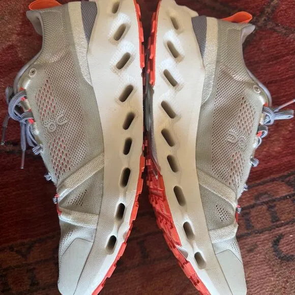 On Cloud Men’s Cloudsurfer Trail Sneaker Shoes Fossil Ivory Size 9.5