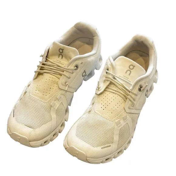 On Cloud Running Cloud 5 Low-Top Athletic Sneakers Round Toe White Size US W8.5