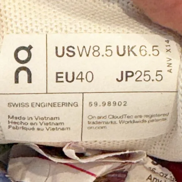 On Cloud Running Cloud 5 Low-Top Athletic Sneakers Round Toe White Size US W8.5