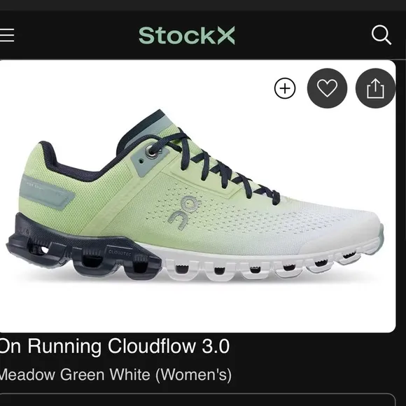 On Running Cloudflow 3.0 Meadow Green White Women's Size 10 - 35.98685 VDM TK