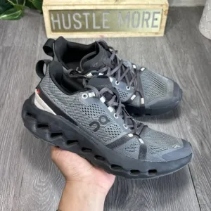 On Running Cloudsurfer Trail Women’s Sz 8 Black Gray Eclipse Trail Running Shoes
