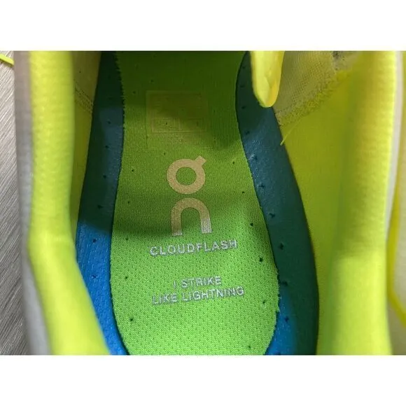 On Running‎ Shoes Cloudflash Speed Athletic Sneaker Men 12.5 Neon White Training