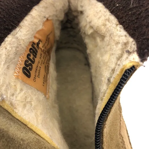 Oscar Sport Apres Ski Brown Fur Zip Up Winter Boots EUR 38