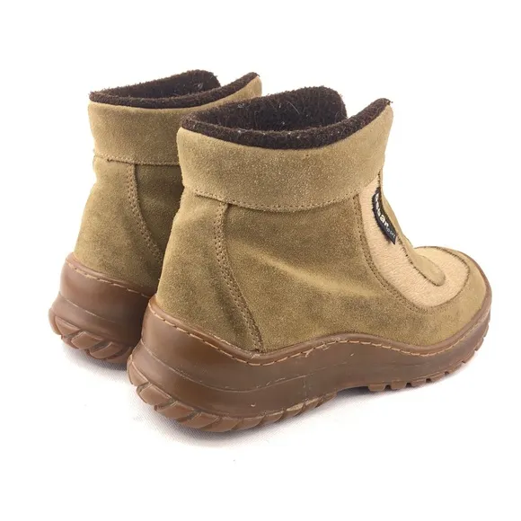 Oscar Sport Apres Ski Brown Fur Zip Up Winter Boots EUR 38