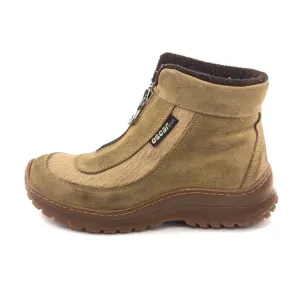 Oscar Sport Apres Ski Brown Fur Zip Up Winter Boots EUR 38