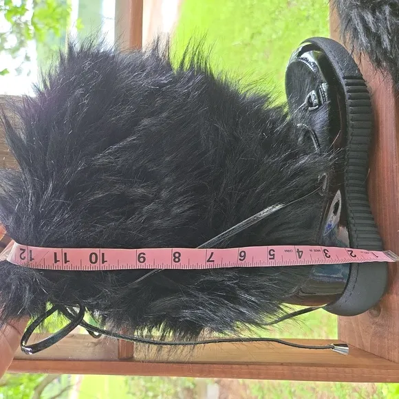 Oscar Sport Cortina Black Faux Fur Yeti Style Boots Handmade In Italy