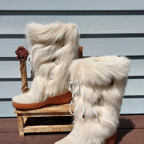 Oscar Sport Julia Winter White Goat Fur Ski Boots