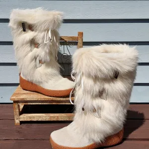 Oscar Sport Julia Winter White Goat Fur Ski Boots