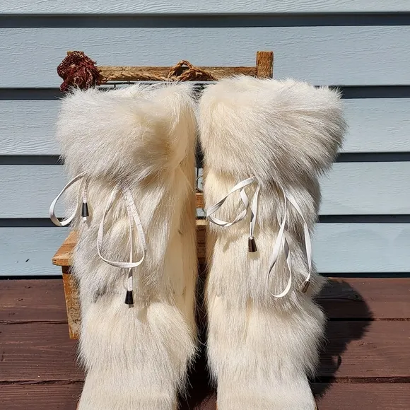 Oscar Sport Julia Winter White Goat Fur Ski Boots