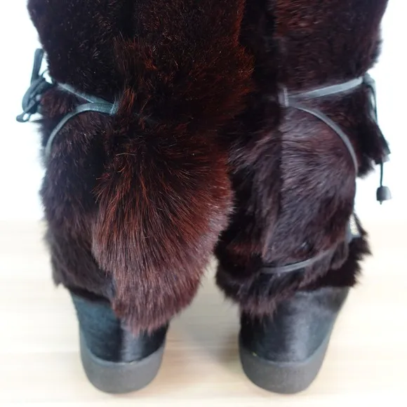 Oscar Sport Women Boots 37 6 Brown Goat Fur Lambswool Aspres Ski Shearling ITALY
