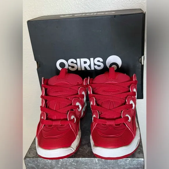 Osiris D3 2001 Red/Rizing/Sun Skate Shoes NWT, Youth Size 3