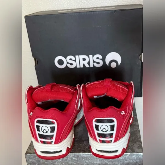 Osiris D3 2001 Red/Rizing/Sun Skate Shoes NWT, Youth Size 3
