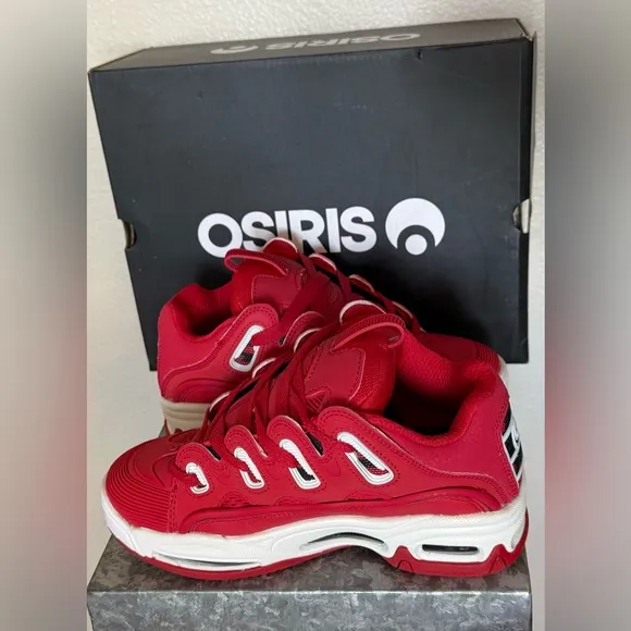Osiris D3 2001 Red/Rizing/Sun Skate Shoes NWT, Youth Size 3