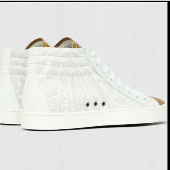 P448 Sneakers Palm High Top Leather in White Gold