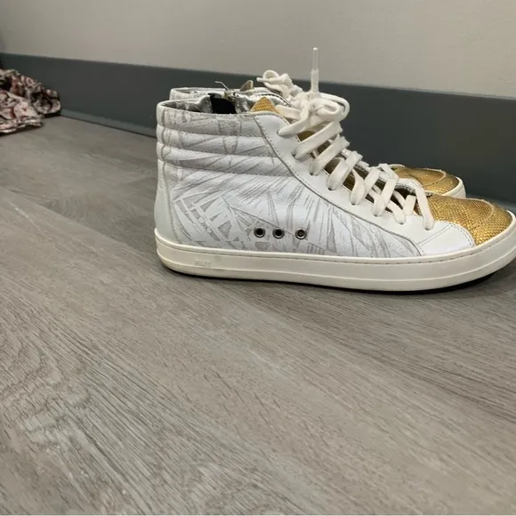 P448 Sneakers Palm High Top Leather in White Gold