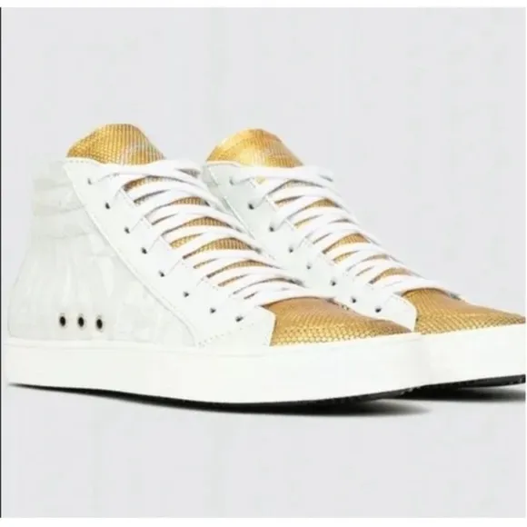 P448 Sneakers Palm High Top Leather in White Gold