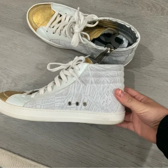 P448 Sneakers Palm High Top Leather in White Gold