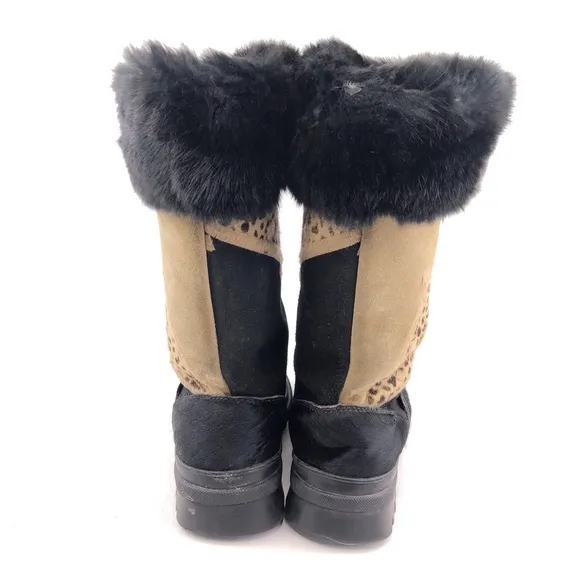 Pajar Black Goat Fur Cow Hair Apres Ski Winter Boots EUR 40