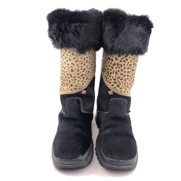 Pajar Black Goat Fur Cow Hair Apres Ski Winter Boots EUR 40