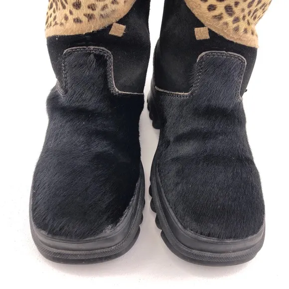 Pajar Black Goat Fur Cow Hair Apres Ski Winter Boots EUR 40