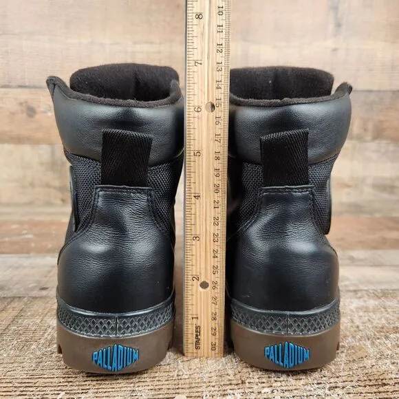 Palladium Pampa Sport Cuff WPN Women's Sz 9 Black Leather Nylon Waterproof Boots