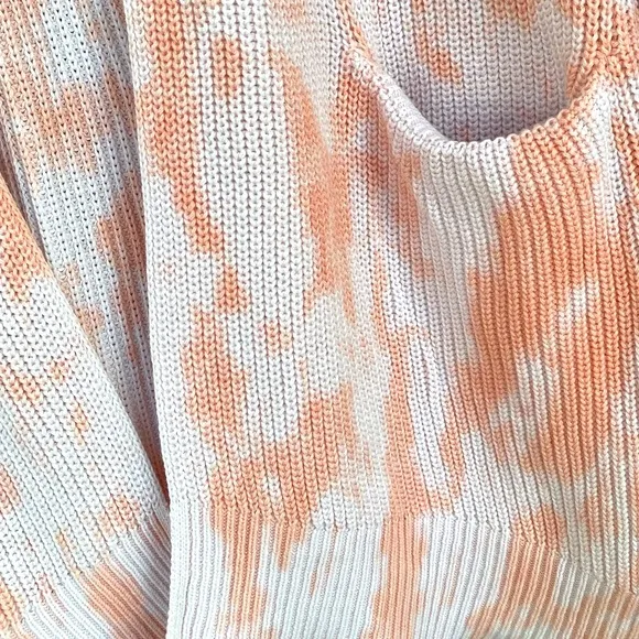 Pastel Peaches &amp; Cream Open Front Cardigan All Season Knit Sweater Plus Size XXL