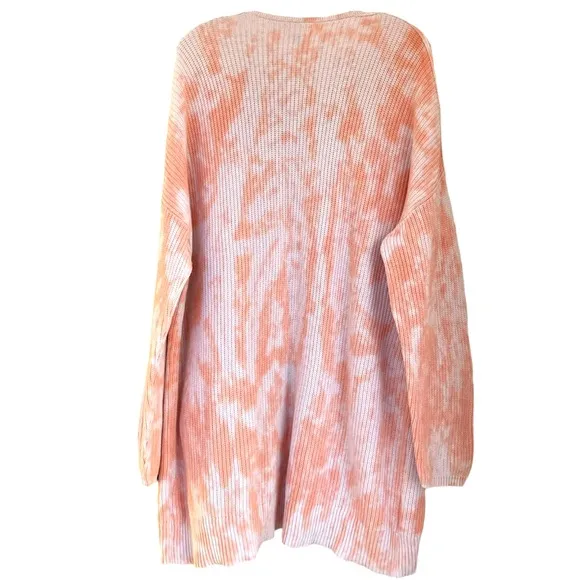 Pastel Peaches &amp; Cream Open Front Cardigan All Season Knit Sweater Plus Size XXL