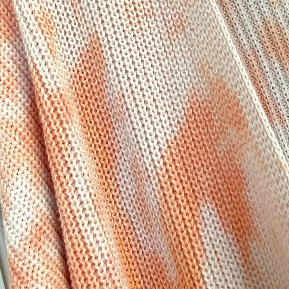Pastel Peaches &amp; Cream Open Front Cardigan All Season Knit Sweater Plus Size XXL