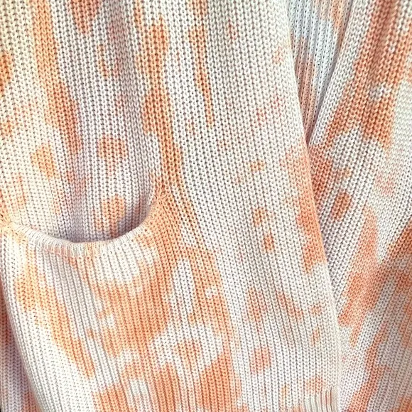Pastel Peaches &amp; Cream Open Front Cardigan All Season Knit Sweater Plus Size XXL