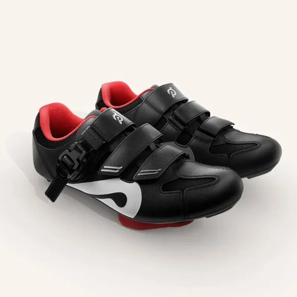 PELETON Black White Red Velcro Clip In Cleats Indoor Gym Bike Cycling Shoes 43