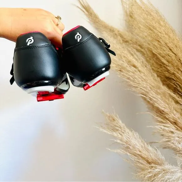 PELETON Black White Red Velcro Clip In Cleats Indoor Gym Bike Cycling Shoes 43