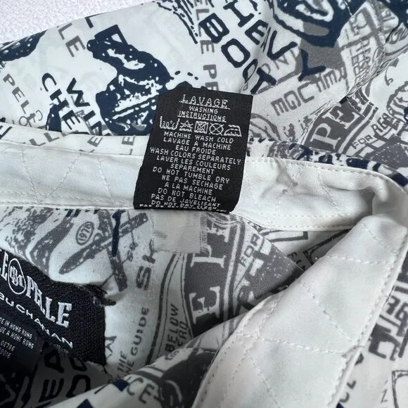 Pelle Pelle Marc Buchanan Shirt XXL AOP Mountain Ski Theme Long Sleeve Blue