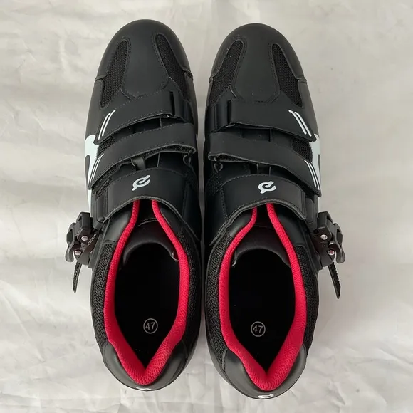 Peloton Adjustable Bike Shoes Black White Red Men's Size EU 47 / US 13