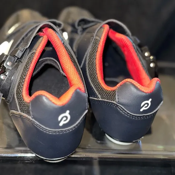 Peloton Black and Red Sneakers with Velcro Straps