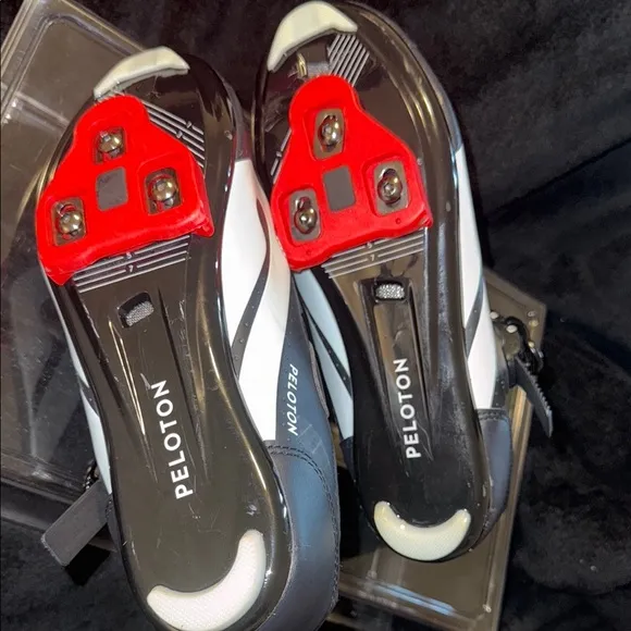 Peloton Black and Red Sneakers with Velcro Straps