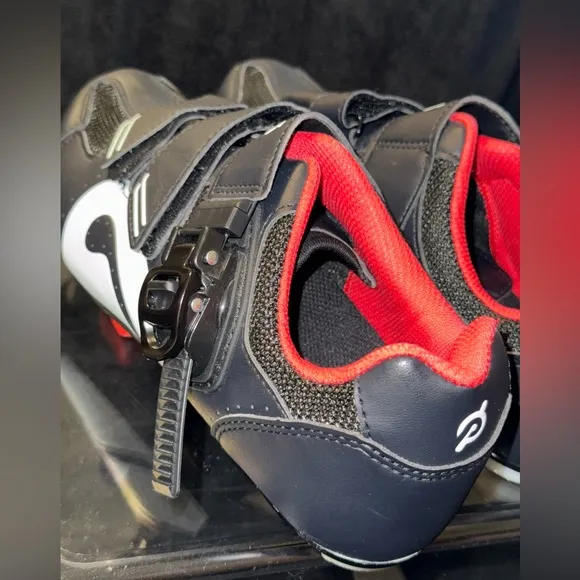 Peloton Black and Red Sneakers with Velcro Straps