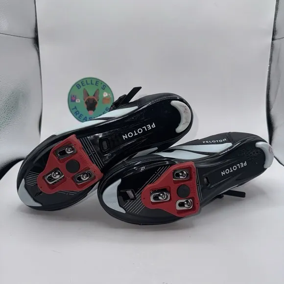 Peloton Black White Clip On Bike Cycling Shoes Women's Size 39 EU 8.5 US Men's 6