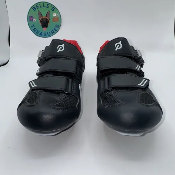 Peloton Black White Clip On Bike Cycling Shoes Women's Size 39 EU 8.5 US Men's 6