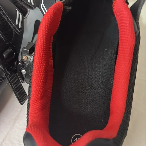 Peloton Cycling Shoes Black 45 Breathable Mesh Ratchet Clip Velcro Straps Cleats