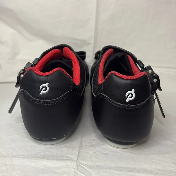 Peloton Cycling Shoes Black 45 Breathable Mesh Ratchet Clip Velcro Straps Cleats