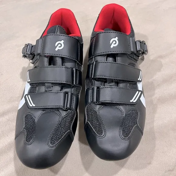 Peloton Cycling Shoes Black White And Red Men’s Size 11