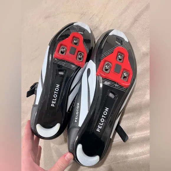 Peloton Cycling Shoes Black White And Red Men’s Size 11