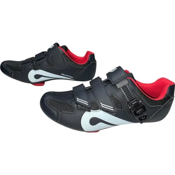 PELOTON Cycling Shoes- Black/White/Red      Size: EU 44 / US 10.5