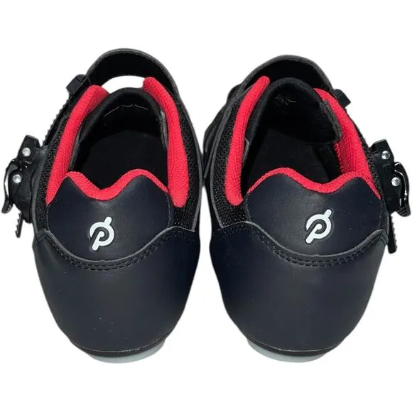 PELOTON Cycling Shoes- Black/White/Red      Size: EU 44 / US 10.5