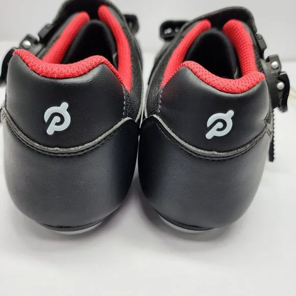 Peloton Cycling Shoes Size 46 Mens 12 Black Red Excellent condition
