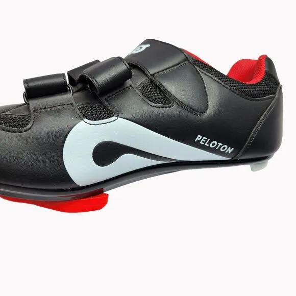 Peloton Cycling Shoes Size 46 Mens 12 Black Red Excellent condition