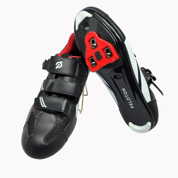 Peloton Cycling Shoes Size 46 Mens 12 Black Red Excellent condition