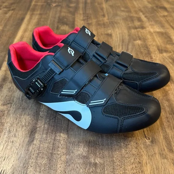 Peloton Cycling Shoes w/Delta Cleats Hook-And-Latch Closure Black Red Size EU 48