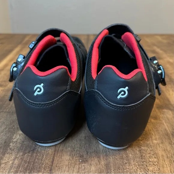 Peloton Cycling Shoes w/Delta Cleats Hook-And-Latch Closure Black Red Size EU 48